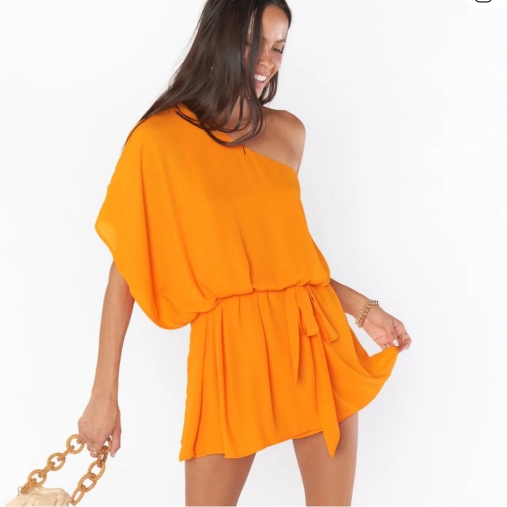 Show Me Your MuMu Tangerine One-Shoulder Dress